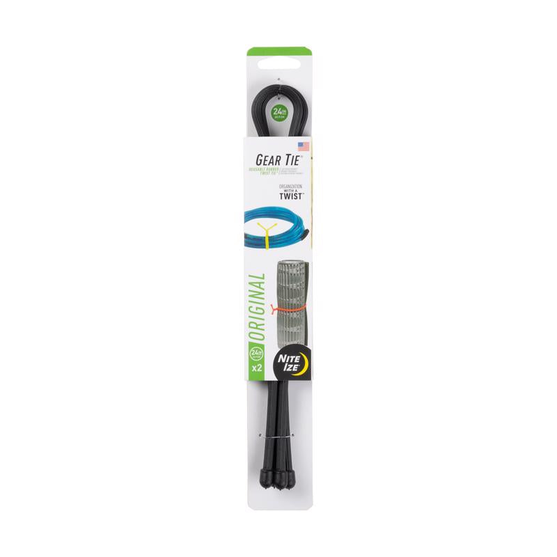 Nite Ize Gear Tie 24 in. L Black Twist Ties 2 pk