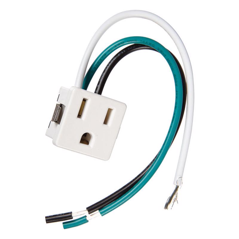 Jandorf 15 amps 125 V White Outlet 1 pk