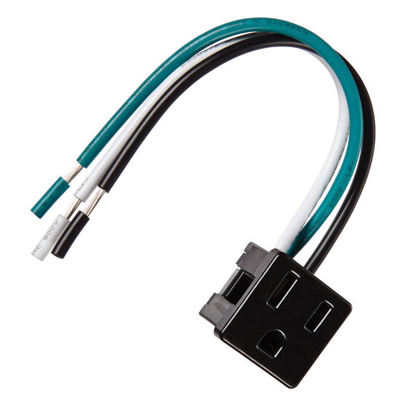 Jandorf 15 amps 125 V Black Outlet 1 pk