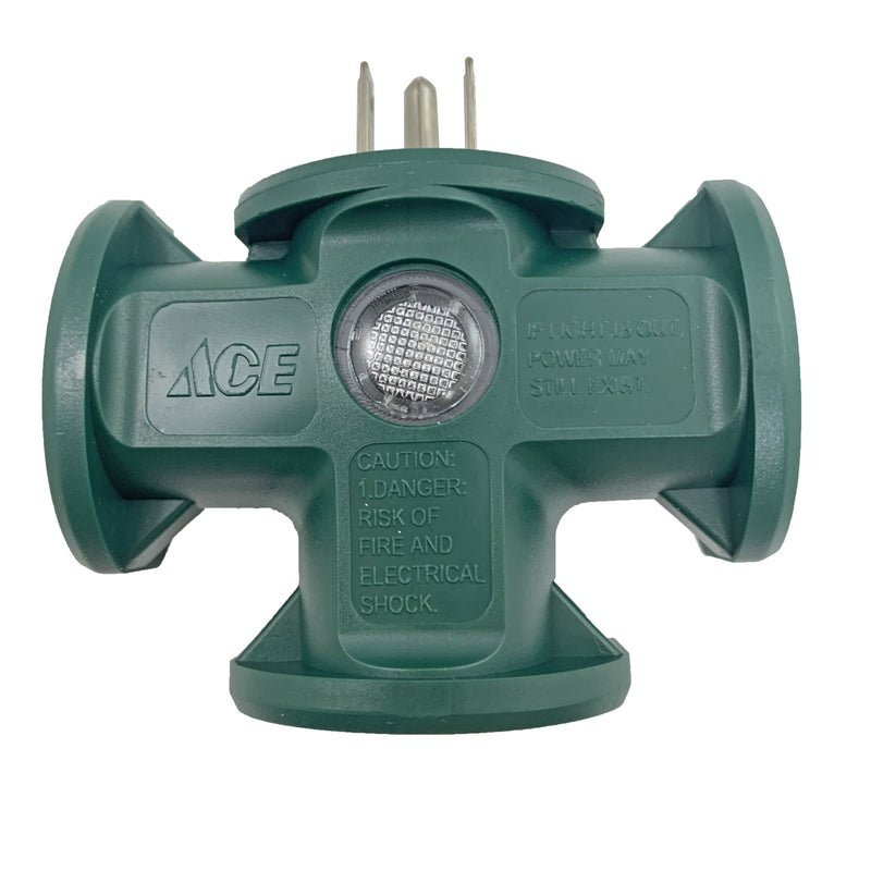 Ace Grounded 3 outlets Adapter 1 pk