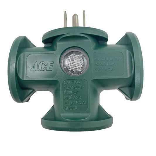 Ace Grounded 3 outlets Adapter 1 pk