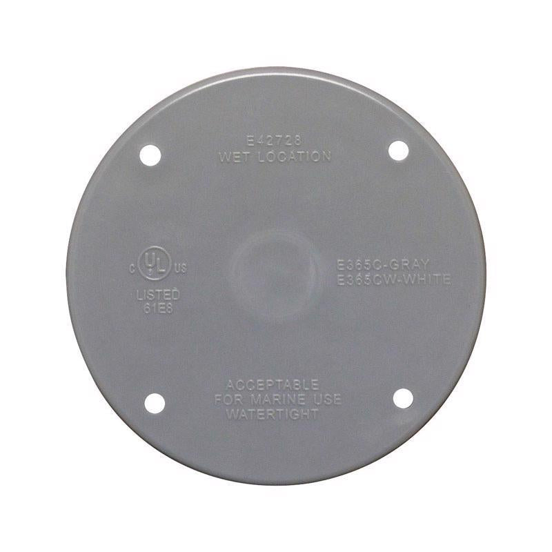 Sigma Engineered Solutions Round Plastic 4.29 in. H X 4.29 in. W Flat Box Cover