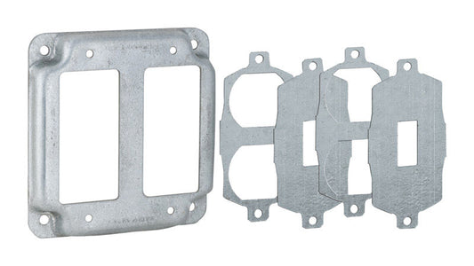 Raco Square Steel 2 gang 4-3/16 in. H X 4-3/16 in. W Box Cover