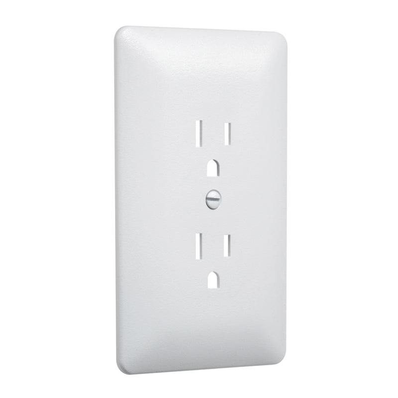 TayMac Masque 2000 Series White 1 gang Plastic Duplex Wall Plate 5 pk