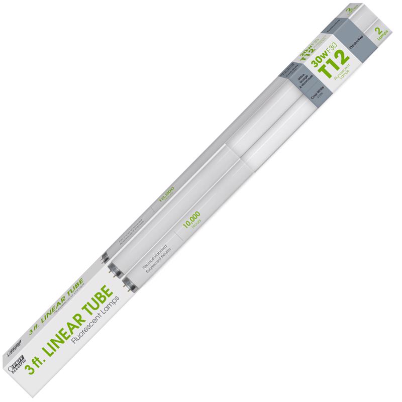 Feit Electric  30 watt 1.5 in. Dia. x 36 in. L Fluorescent Bulb  Cool White  Linear 2 pk