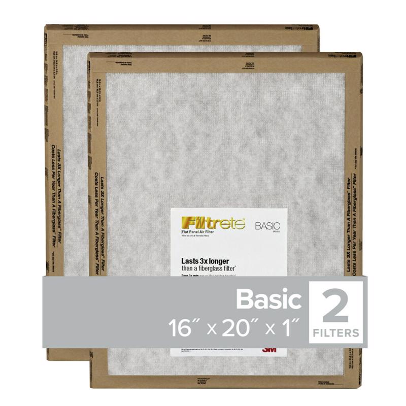 Filtrete 16 in. W X 20 in. H X 1 in. D Synthetic 2 MERV Flat Panel Filter 2 pk