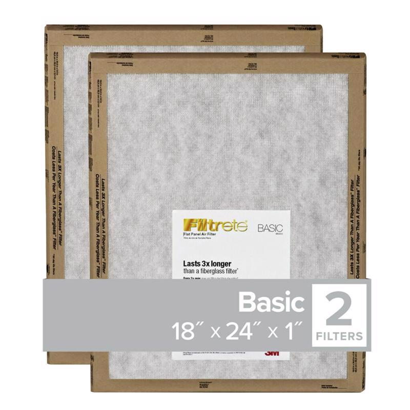 Filtrete 18 in. W X 24 in. H X 1 in. D Synthetic 2 MERV Flat Panel Filter 2 pk