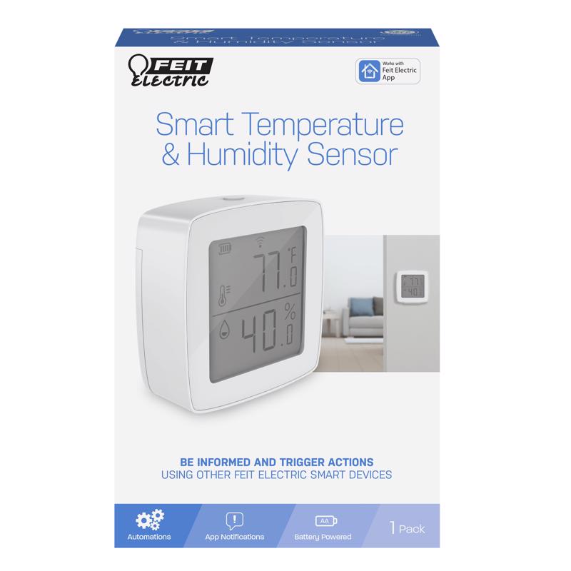Feit Smart Home Built In WiFi Heating and Cooling Push Buttons Smart-Enabled Temperature & Humidity