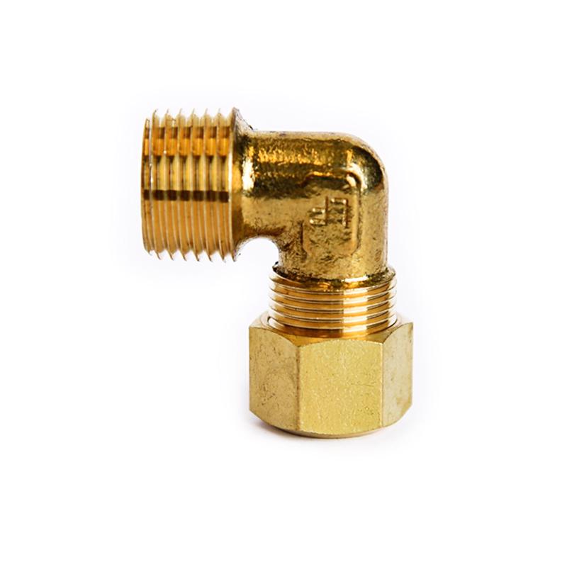 ATC 3/8 in. Compression X 3/8 in. D MPT Brass 90 Degree Elbow