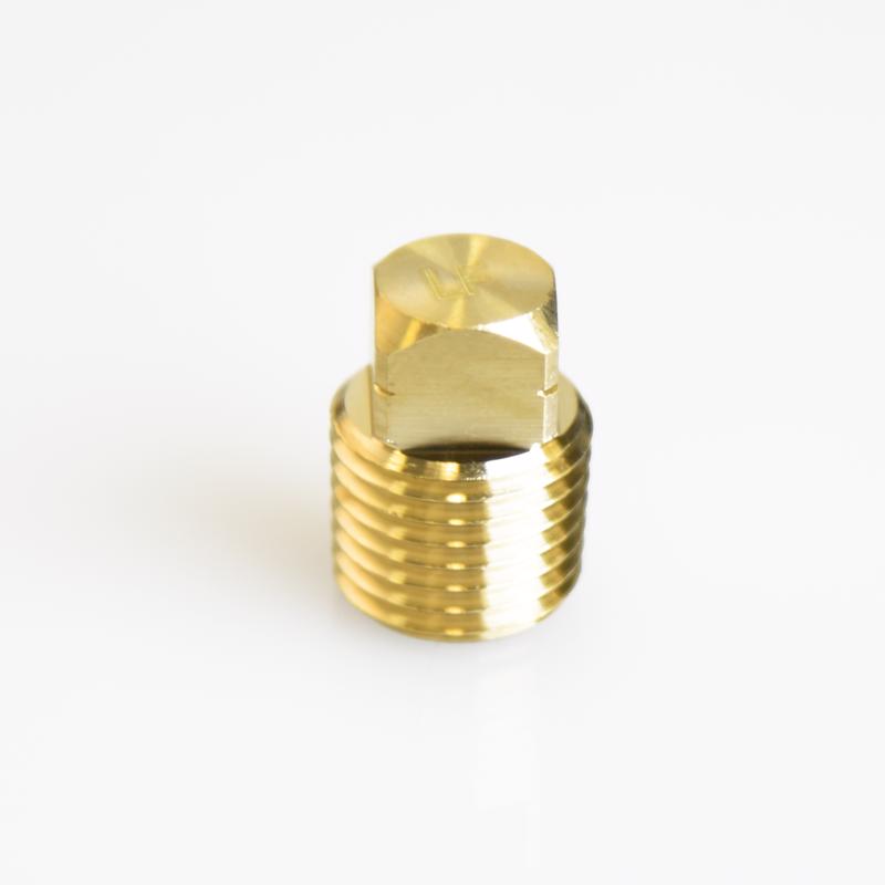 ATC 1/4 in. MPT Brass Square Head Cored Plug