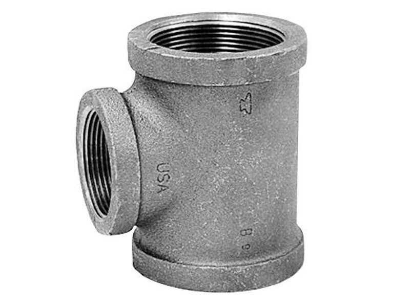 Anvil 3/4 in. FPT X 1/2 in. D FPT 3/4 in. D FPT Black Malleable Iron Reducing Tee