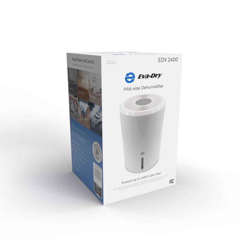 Eva-Dry 2400 ftÂ³ 1.8 L Mid-Size Electric Dehumidifier