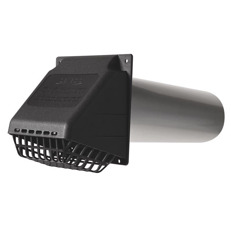 Deflect-O 11 in. L X 4 in. D Black/Silver Aluminum/Plastic Dryer Vent Kit