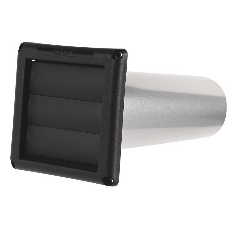 Deflect-O 11 in. L X 4 in. D Black/Silver Aluminum/Plastic Dryer Vent Kit