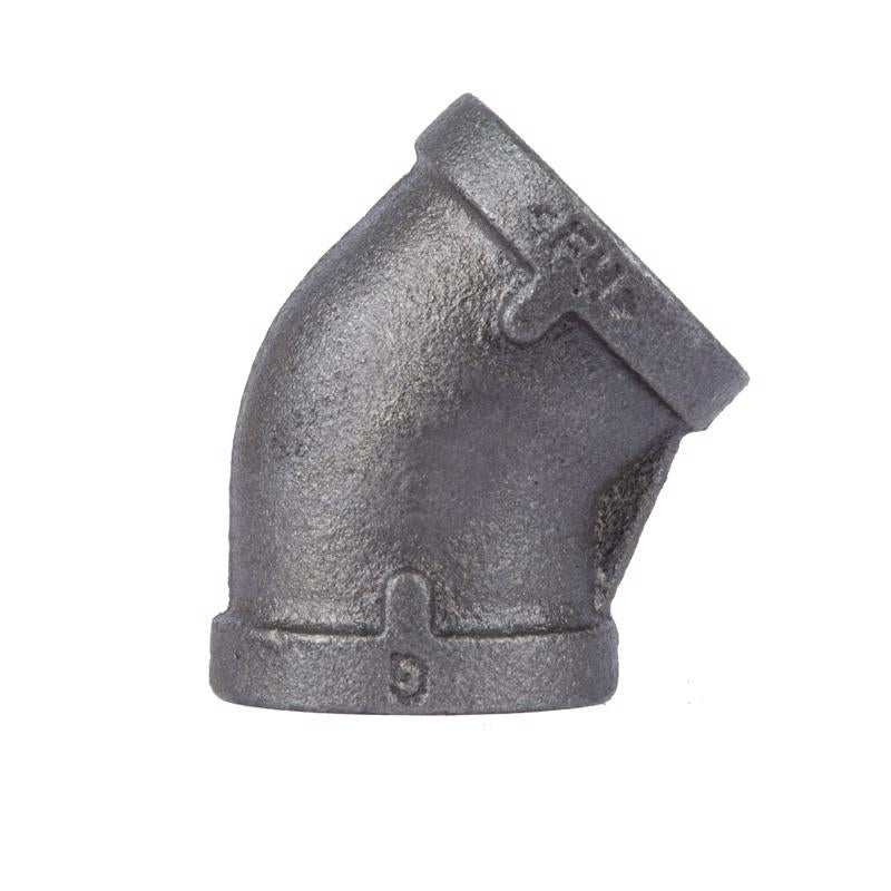 STZ Industries 1/4 in. FIP each X 1/4 in. D FIP Black Malleable Iron 45 Degree Elbow