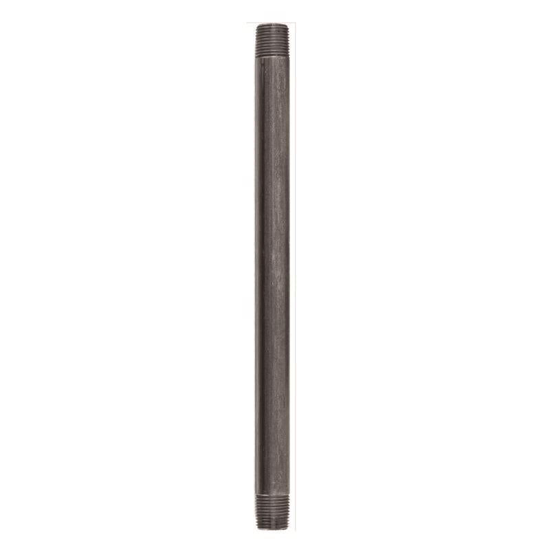 STZ Industries 1/2 in. MIP each X 1/2 in. D MIP Black Steel 12 in. L Nipple
