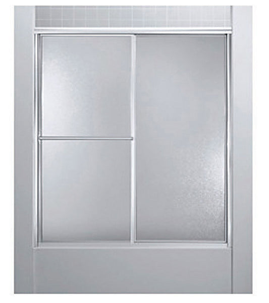 Sterling Deluxe 70 in. H X 59.375 in. W Silver Silver Framed Shower Door