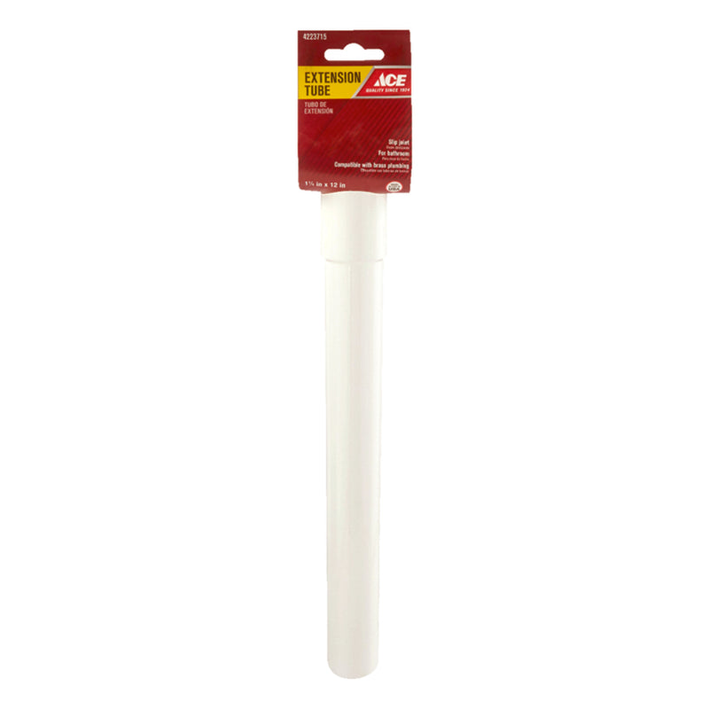 Ace 1-1/4 in. D X 12 in. L Polypropylene Extension Tube