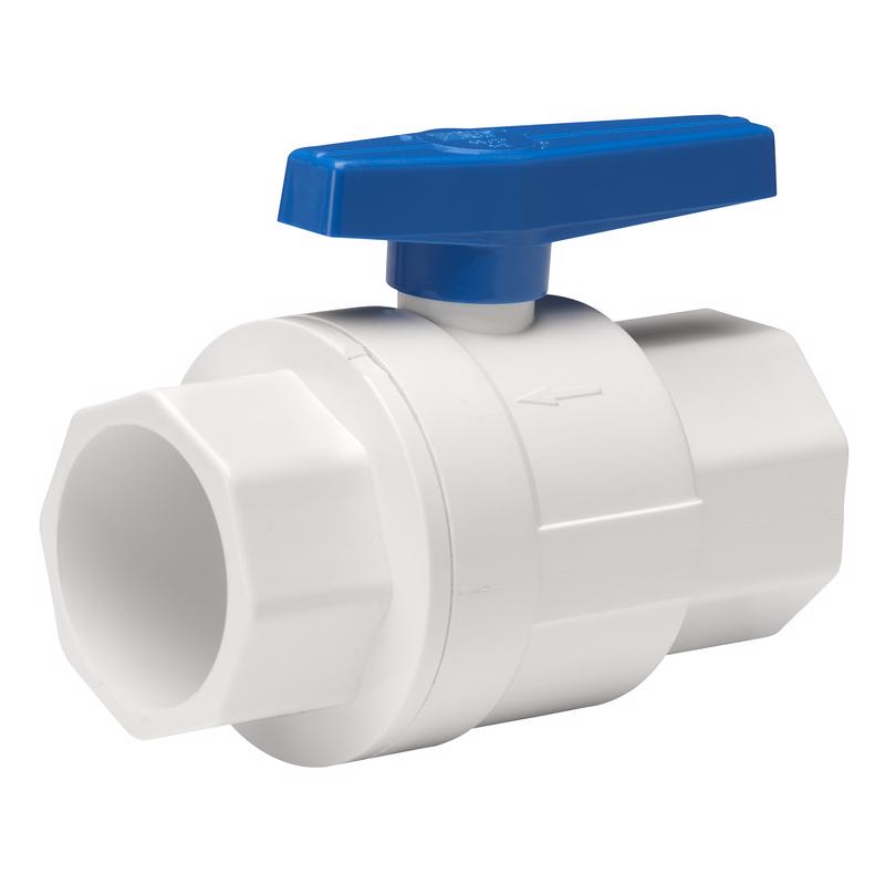 Homewerks 1-1/2 in. PVC Slip Ball Valve Full Port Quarter-Turn Lever For Non-Potable Water