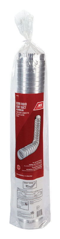 Ace 8 ft. L X 4 in. D Black/Silver Aluminum Duct