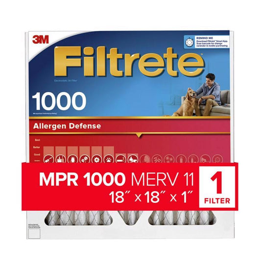 Filtrete 18 in. W X 18 in. H X 1 in. D Polypropylene 1000 MPR Pleated Air Filter 1 pk