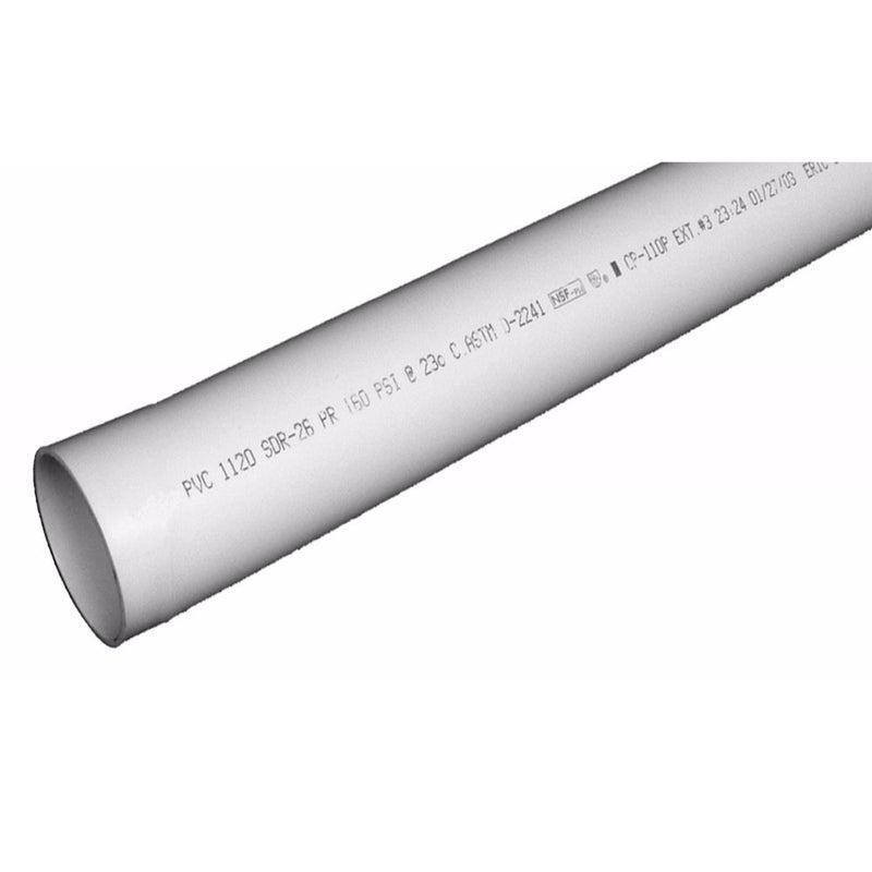 Charlotte Pipe SDR26 PVC Pressure Pipe 2 in. D X 10 ft. L Plain End 160 psi