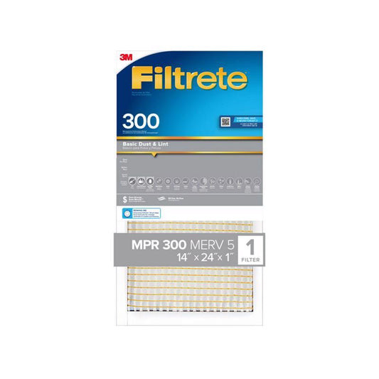 Filtrete 14 in. W X 24 in. H X 1 in. D 300 MPR Pleated Filter Dust 1 pk