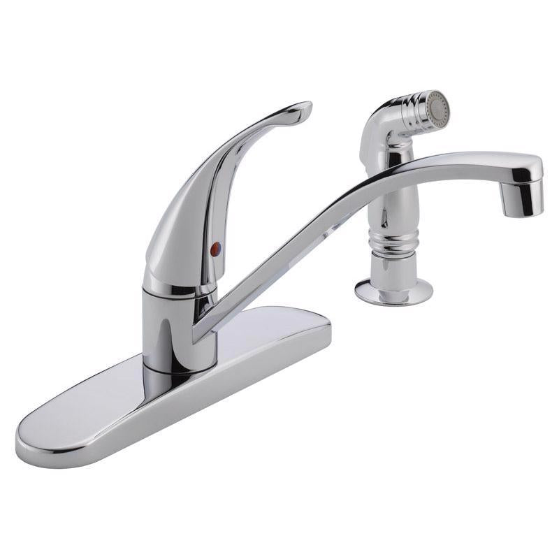 Peerless One Handle Chrome Kitchen Faucet Side Sprayer Included