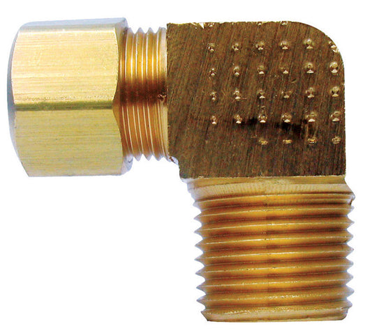 Ace 1/2 in. Compression X 1/2 in. D MPT Yellow Brass Elbow