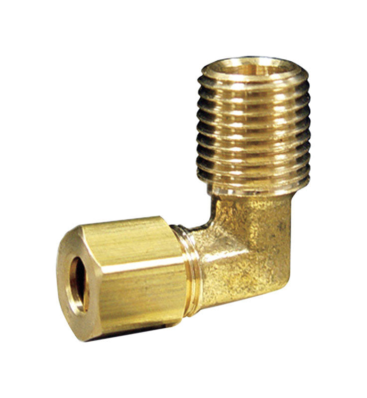Ace 5/16 in. Compression X 1/4 in. D MPT Brass 90 Degree Elbow