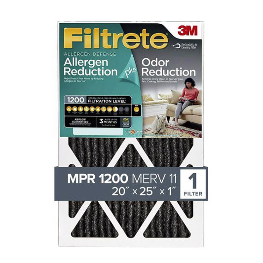 Filtrete Odor Reduction 20 in. W X 25 in. H X 1 in. D Carbon 1200 MPR Pleated Air Filter 1 pk