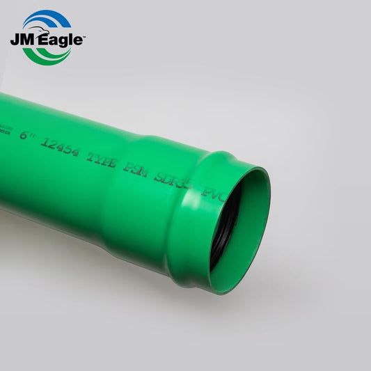 JM Eagle PVC Sewer Main 6 in. D X 14 ft. L Bell 0 psi