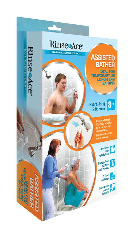 Rinse Ace White PVC 8 in. Handheld Showerhead
