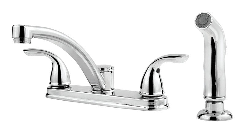 Pfister Delton Two Handle Chrome Kitchen Faucet Side Sprayer Included
