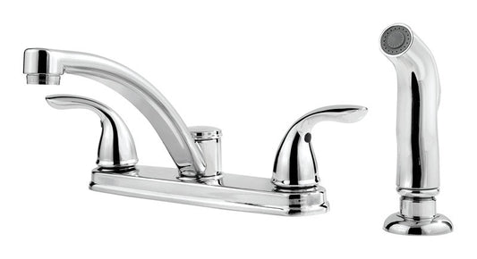 Pfister Delton Two Handle Chrome Kitchen Faucet Side Sprayer Included