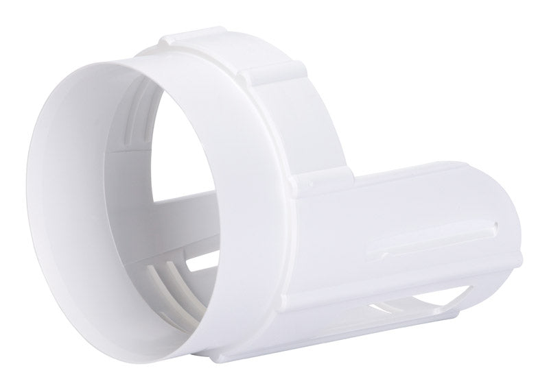 Deflect-O 5.63 in. L X 4 in. D White Aluminum Duct Connector Plus Protector
