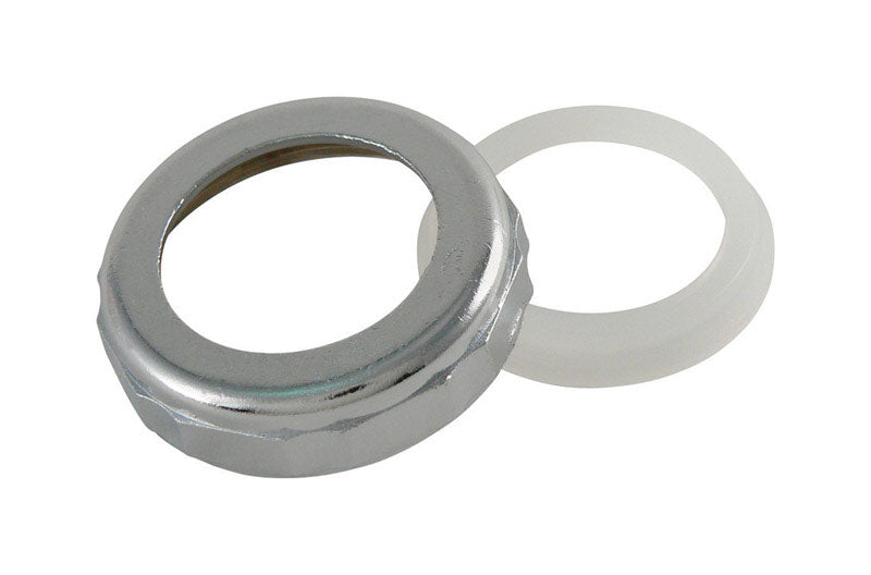 Plumb Pak Slip Joint Nut and Washer Universal 1-1/2 x 1-1/4 in. Silver Diecast 1 pc