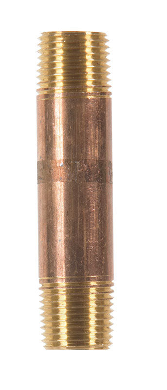 JMF Company 1/2 in. MPT Red Brass Nipple 3-1/2 in. L