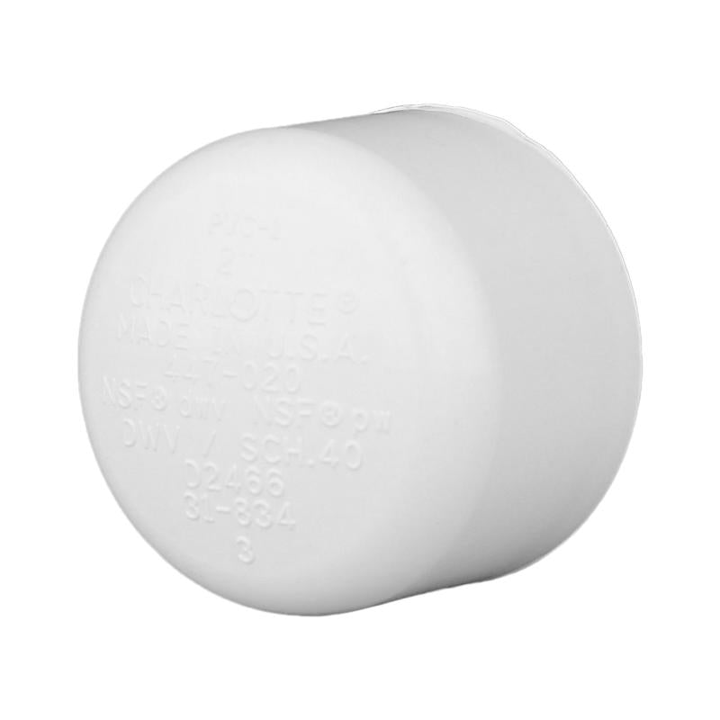 Charlotte Pipe Schedule 40 3 in. Slip X 3 in. D Slip PVC Cap 1 pk
