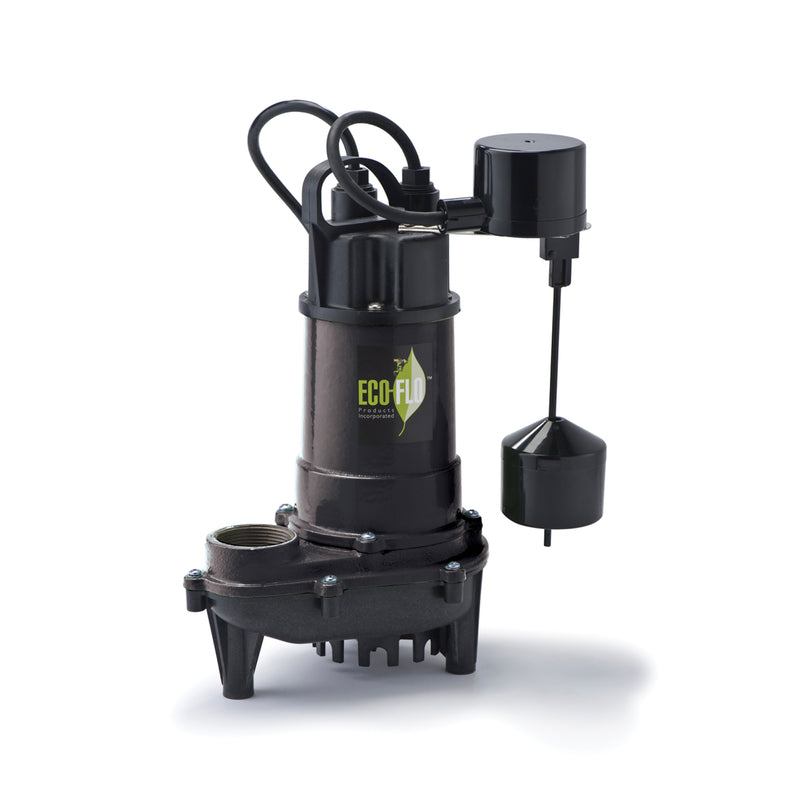 ECO-FLO 1/3 HP 3300 gph Cast Iron Vertical Float Switch AC Submersible Sump Pump 8 ftÂ³