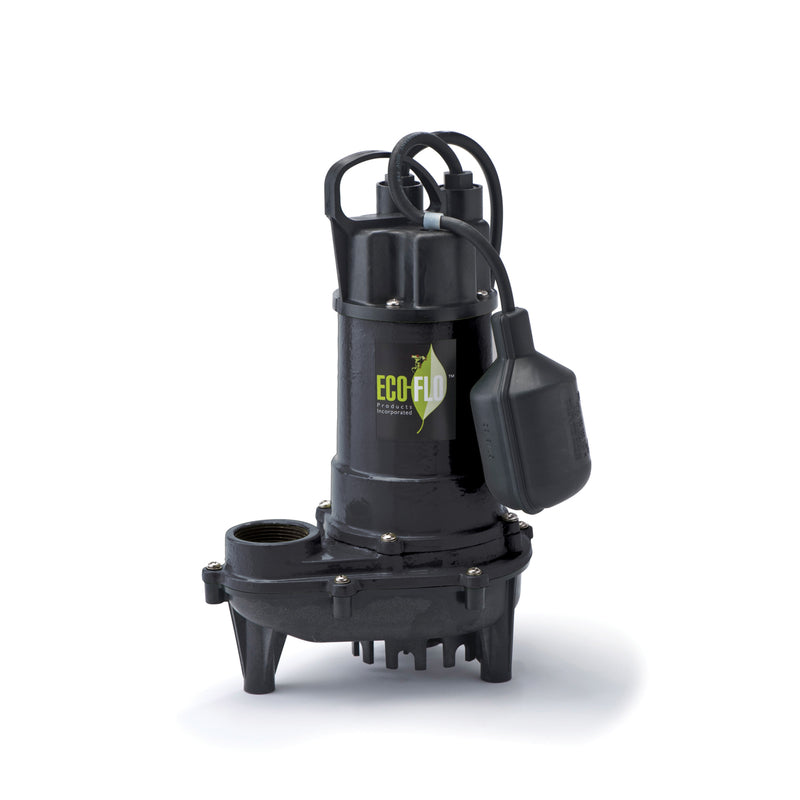 ECO-FLO 1/3 HP 3300 gph Cast Iron Tethered Float Switch AC Submersible Sump Pump 8 ftÂ³
