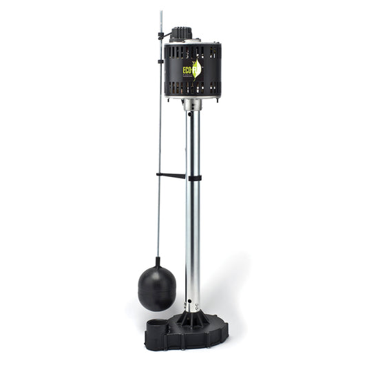 ECO-FLO 1/2 HP 5000 gph Cast Iron Vertical Float Switch AC Pedestal Sump Pump 8 ftÂ³