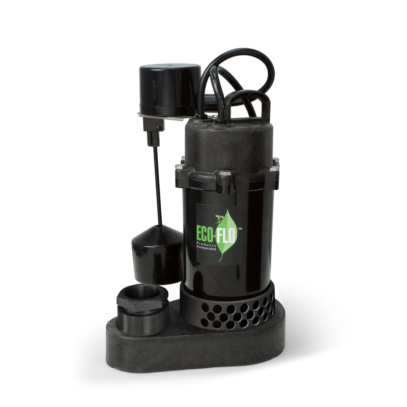 ECO-FLO 1/2 HP 4080 gph Thermoplastic Vertical Float Switch AC Submersible Sump Pump 8 ftÂ³