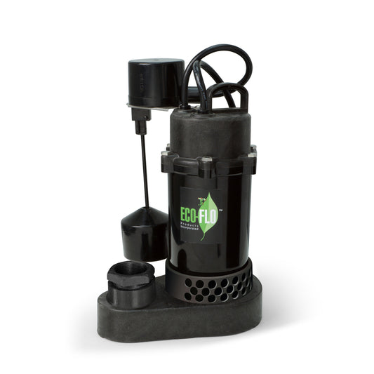 ECO-FLO 1/2 HP 4080 gph Thermoplastic Vertical Float Switch AC Submersible Sump Pump 8 ftÂ³