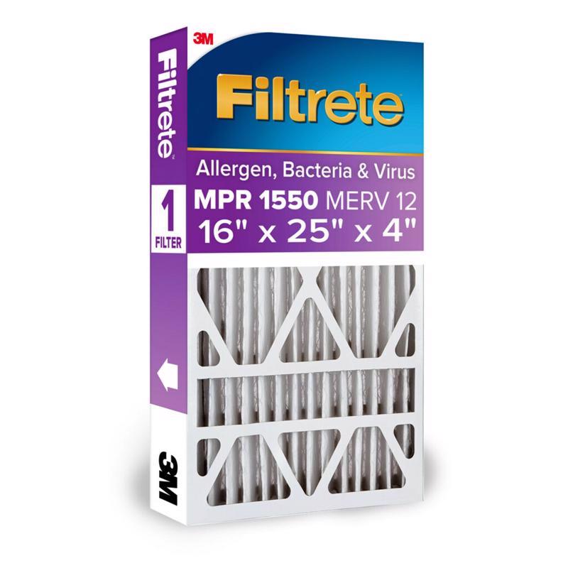 Filtrete Slim 16 in. W X 25 in. H X 4 in. D Polyester 1550 MPR Pleated Allergen Air Filter 1 pk