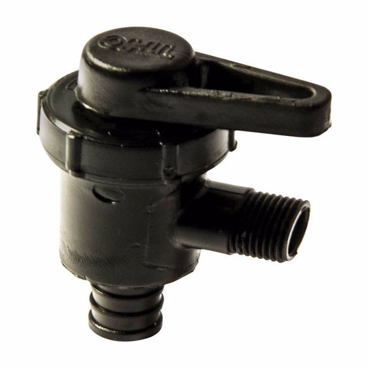 Flair-It Ecopoly 1/2 in. PEX Crimp X 3/8 in. Compression Plastic Quarter Turn Angle Stop Valve