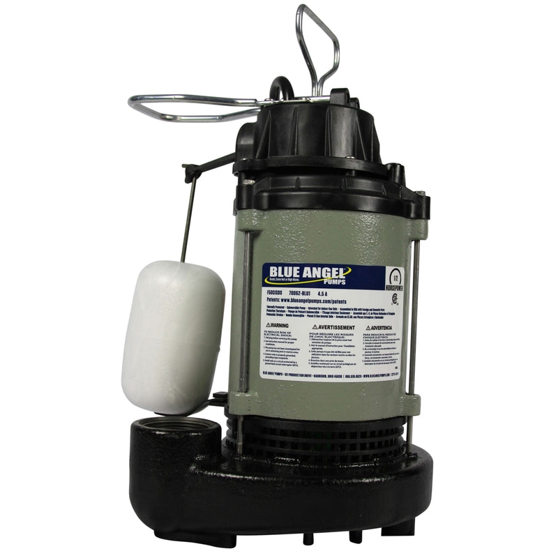 Wayne Blue Angel 1/2 HP 5,220 gph Cast Iron Vertical Float Switch AC Submersible Sump Pump 8 ftÂ³