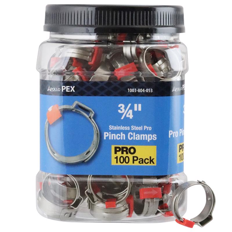 Apollo PRO 1/2 in to 3/4 in. SAE 20 Silver Pinch Clamp Stainless Steel Band