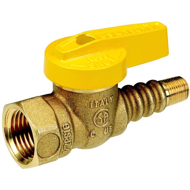 Homewerks Texas Pattern 1/2 in. Brass Flare x FIP Ball Valve Quarter-Turn Lever For Gas