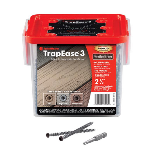FastenMaster TrapEase No. 20 X 2-1/2 in. L Woodland Brown Torx Ttap Star Head Composite Deck Screws